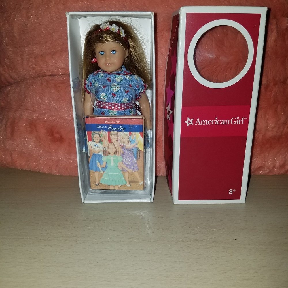 NWOT Miniature American Girl Emily Doll with book